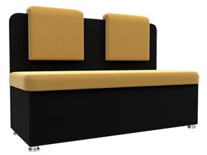 Кухонный прямой диван Маккон 2-х местный | Желтый | Черный