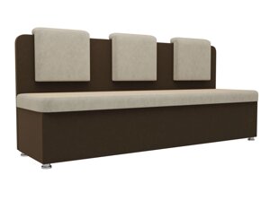 Кухонный прямой диван Маккон 3-х местный | бежевый | коричневый