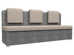 Кухонный прямой диван Маккон 3-х местный | бежевый | Серый
