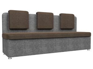Кухонный прямой диван Маккон 3-х местный | коричневый | Серый