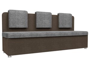 Кухонный прямой диван Маккон 3-х местный | Серый | коричневый