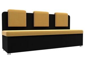 Кухонный прямой диван Маккон 3-х местный | Желтый | Черный