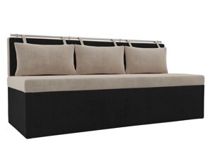 Кухонный прямой диван Метро | Бежевый | Черный