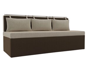 Кухонный прямой диван Метро | бежевый | коричневый