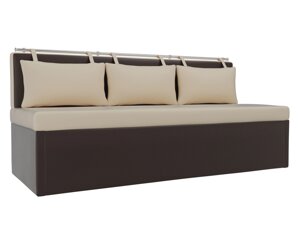 Кухонный прямой диван Метро | бежевый | коричневый