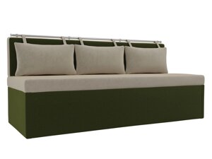 Кухонный прямой диван Метро | бежевый | зеленый