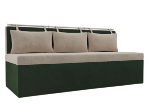 Кухонный прямой диван Метро | бежевый | зеленый