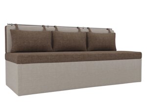 Кухонный прямой диван Метро | Коричневый | Бежевый
