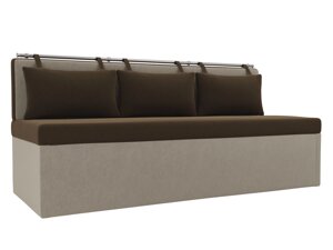 Кухонный прямой диван Метро | Коричневый | Бежевый