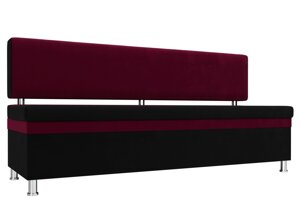 Кухонный прямой диван Стайл | Черный | Бордовый