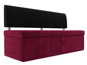 Кухонный прямой диван Стоун | Бордовый | Черный