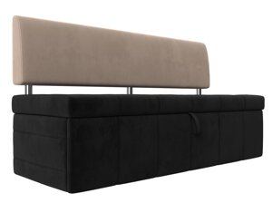 Кухонный прямой диван Стоун | Черный | Бежевый