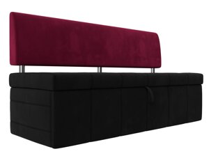Кухонный прямой диван Стоун | Черный | Бордовый