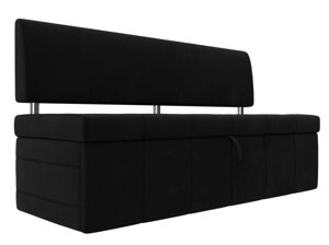 Кухонный прямой диван Стоун | Черный