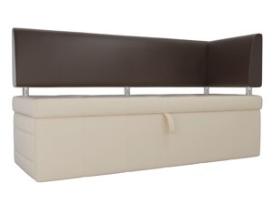 Кухонный прямой диван Стоун с углом | бежевый | коричневый