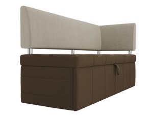 Кухонный прямой диван Стоун с углом | Коричневый | Бежевый