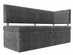 Кухонный прямой диван Стоун с углом правый | Серый