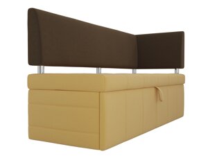 Кухонный прямой диван Стоун с углом | Желтый | коричневый