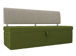Кухонный прямой диван Стоун | Зеленый | Бежевый