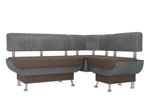 Кухонный угловой диван Альфа | коричневый | Серый