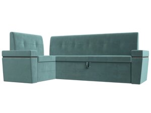 Кухонный угловой диван Деметра левый угол | бирюзовый
