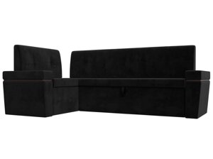 Кухонный угловой диван Деметра левый угол | Черный