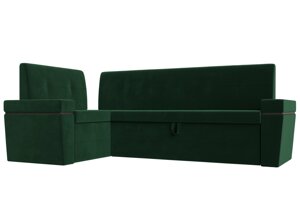 Кухонный угловой диван Деметра левый угол | Зеленый