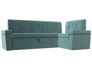 Кухонный угловой диван Деметра правый угол | бирюзовый