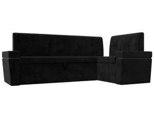 Кухонный угловой диван Деметра правый угол | Черный