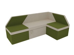 Кухонный угловой диван Дуглас | бежевый | зеленый