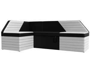 Кухонный угловой диван Дуглас левый угол | Черный | Белый