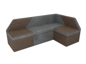 Кухонный угловой диван Дуглас | Серый | коричневый
