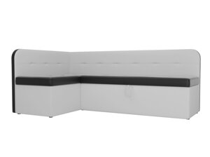 Кухонный угловой диван Форест левый угол | Черный | Белый