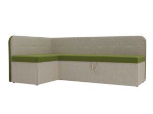 Кухонный угловой диван Форест левый угол | Зеленый | Бежевый