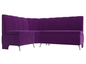 Кухонный угловой диван Кантри левый угол | Фиолетовый