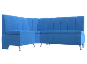 Кухонный угловой диван Кантри левый угол | Голубой