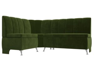 Кухонный угловой диван Кантри левый угол | Зеленый