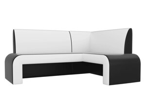 Кухонный угловой диван Кармен | Черный | Белый
