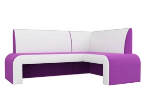 Кухонный угловой диван Кармен | Фиолетовый | Белый