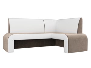 Кухонный угловой диван Кармен | коричневый | белый
