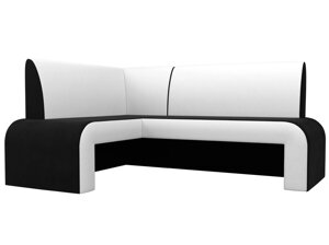 Кухонный угловой диван Кармен левый угол | Черный | Белый