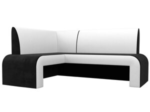 Кухонный угловой диван Кармен левый угол | Черный | Белый
