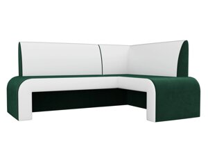 Кухонный угловой диван Кармен | Зеленый | Белый