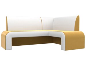 Кухонный угловой диван Кармен | Желтый | Белый