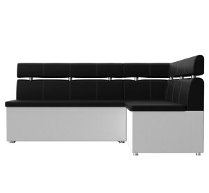 Кухонный угловой диван Классик | Черный | Белый