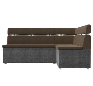 Кухонный угловой диван Классик | коричневый | Серый