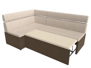 Кухонный угловой диван Классик левый угол | бежевый | коричневый