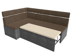 Кухонный угловой диван Классик левый угол | коричневый | Серый