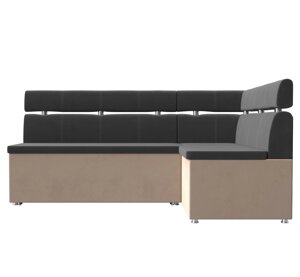 Кухонный угловой диван Классик | серый | бежевый