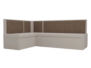 Кухонный угловой диван Кристина левый угол | Бежевый | Коричневый